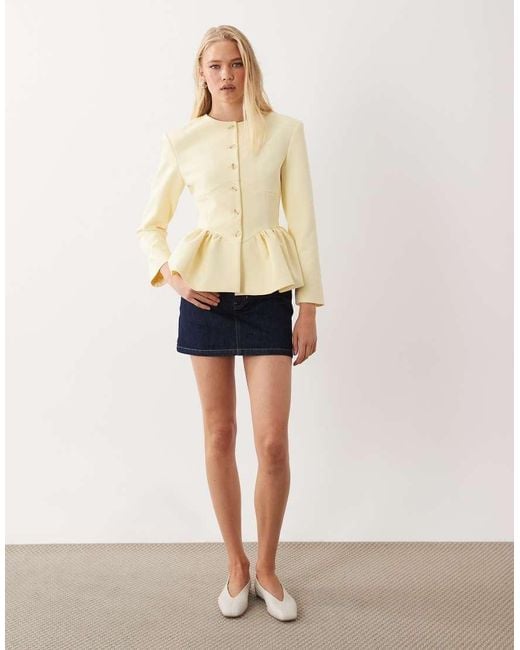 Miss Selfridge Natural Corset Peplum Blazer