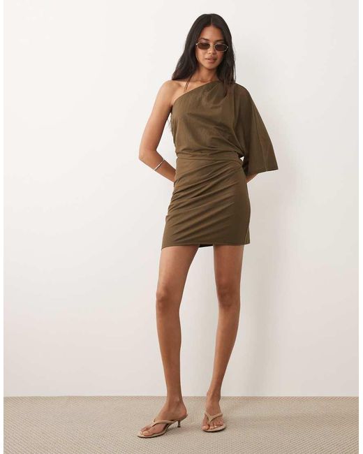 ASOS Natural Linen Look Jersey Mini Dress