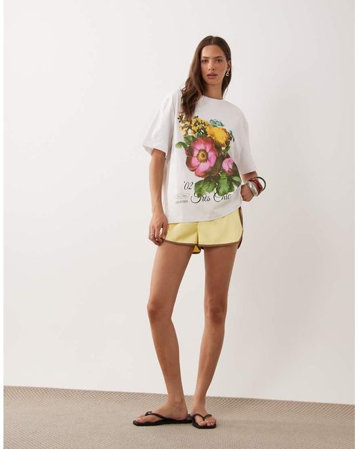 ASOS White Oversized T-shirt With Vintage Floral Graphic