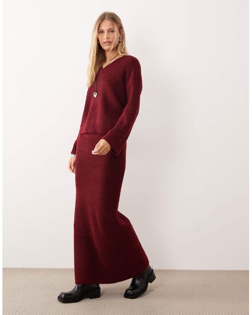 4th & Reckless Red – gerippter strickpullover
