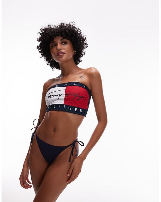 Tommy Hilfiger Red Flag Logo Bandeau Top