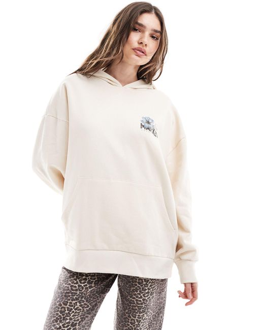 ASOS White Oversized Hoodie With Flower Market Graphic