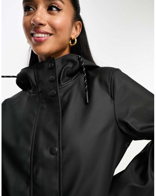 Vero Moda Black Raincoat With Hood