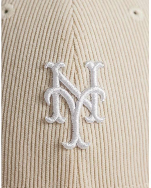 KTZ Natural Ny Mets Logo 9forty Soft Cord Cap