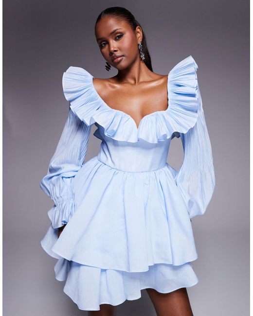 oracle maxi dress in denim line & dot BEAMING |46653940695270_INT:0| Color:Baked Rose from garden parties to Maeve Asymmetric Dress in