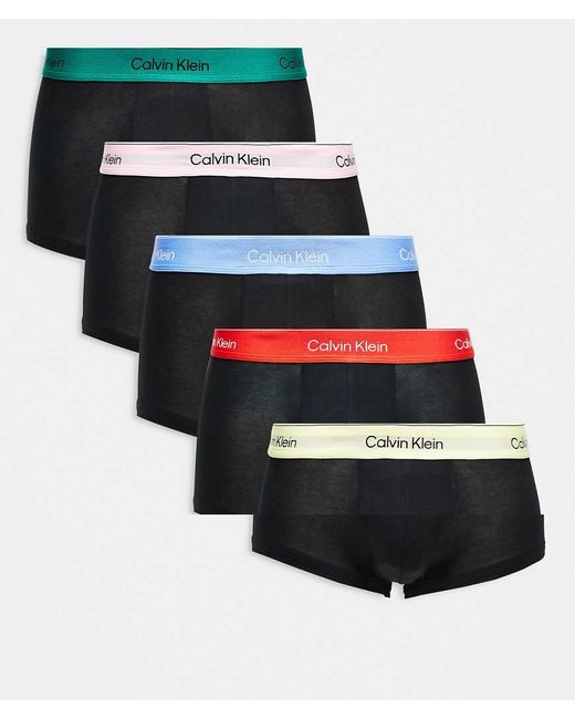 Pack De 5 Calzoncillos Negros De Talle Bajo Con Cinturillas De Colores Pride De Calvin Klein de hombre de color Black
