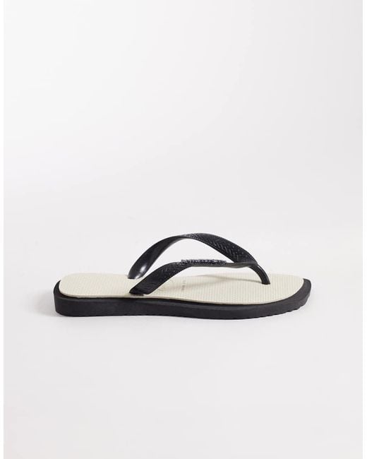 Havaianas Natural Square Toe Flip Flops