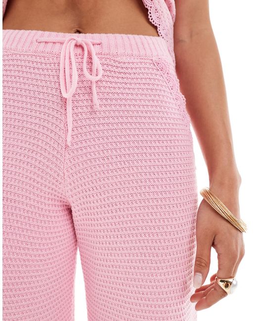 The Frolic Pink Lucia Wide Leg Beach Trousers