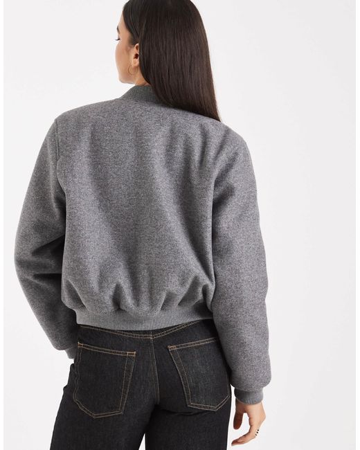 Bomber oversize en feutre - chiné Vero Moda en coloris Gray