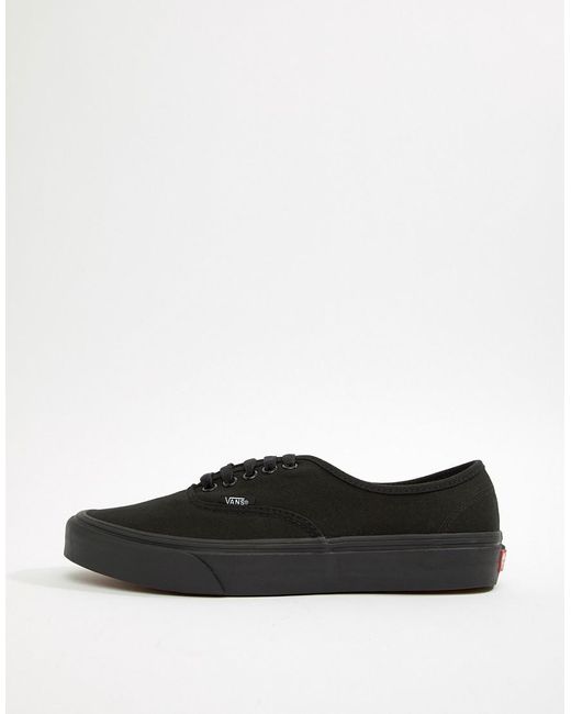 vans authentic plimsolls in black vee3bka