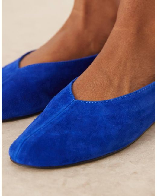 ASOS Blue Lawn Premium Suede Ballets