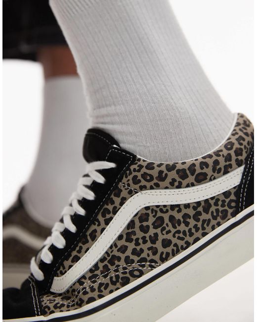 Old skool - baskets à imprimé léopard Vans en coloris Black