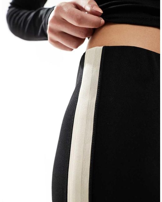 Vero Moda Black Loose Pull On Trousers With Side Stripe