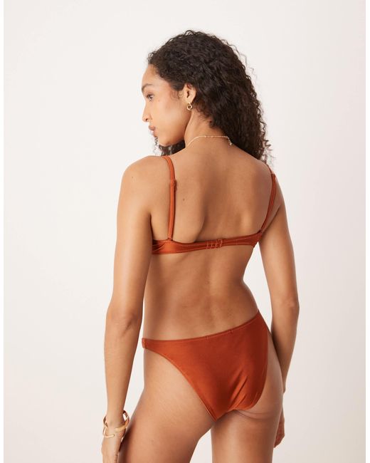Mango Brown Structured Bikini Top