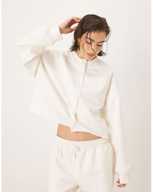 Gilet d'ensemble en tissu interlock - crème ASOS en coloris White