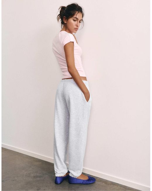 Pull&Bear White Basic jogger-hose