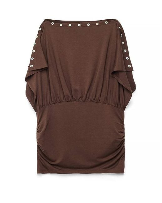 NA-KD Blue Split Sleeve Button Top