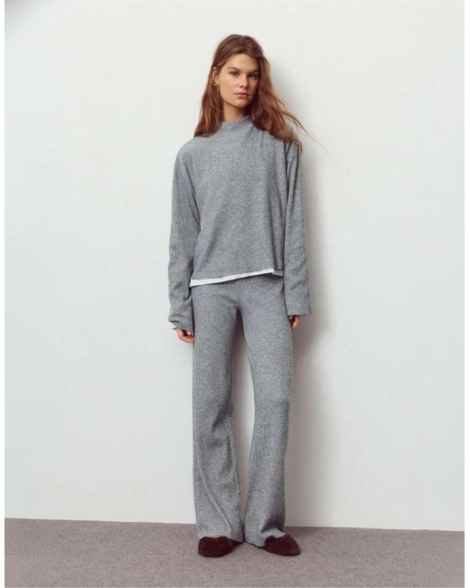 Pull&Bear Gray Soft Knit T-shirt