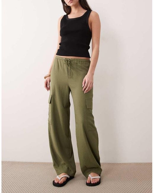 Miss Selfridge Green Tailored Fluid Cargo Pants