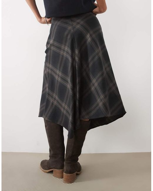 Mango Black Hanky Hem Midi Skirt