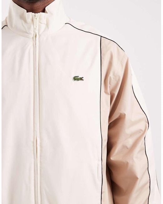 Lacoste White Colour Block Track Jacket for men