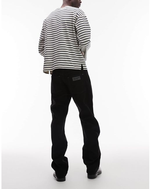 Wrangler – frontier – locher geschnittene straight fit jeans in White für Herren
