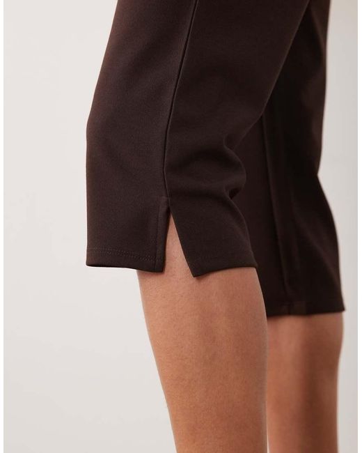 ASOS Brown Capri Pants With Side Split