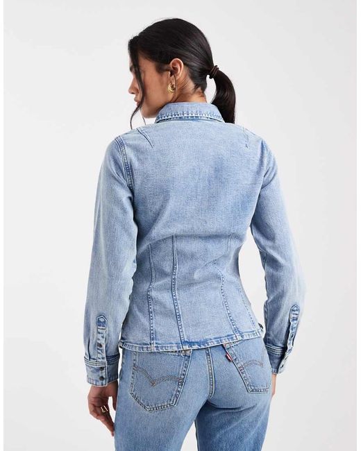 Levi's Blue Fitted Denim Shirt