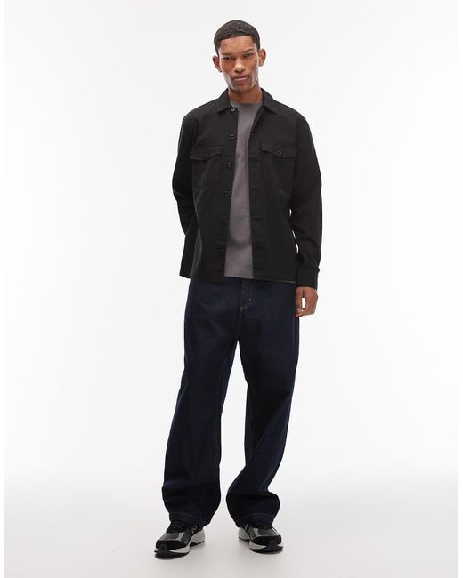 AllSaints Black Spotter Slim Fit Overshirt for men