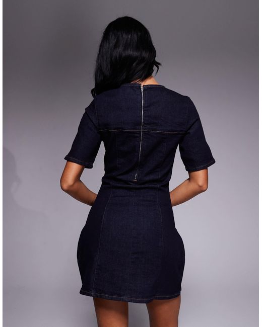 ASOS Blue – strukturiertes mini-jeanskleid