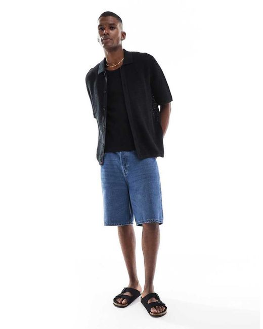 Jack & Jones Blue Crochet Shirt for men