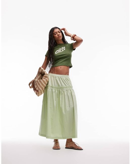 TOPSHOP Baby T-Shirt Met Il Caffe-Print in het Green