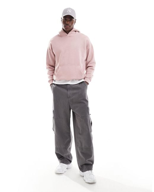 Essential - felpa con cappuccio sbiadito di Abercrombie & Fitch in Pink da Uomo