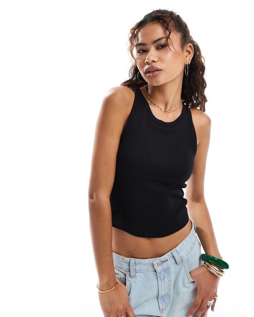 ONLY Black Built-in Bra Ribbed Tank Top