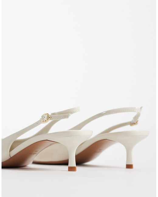 Mango White Slingback-pumps mit absatz