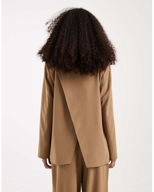 Vero Moda Natural Loose Fit Open Back Detail Blazer Mix & Match
