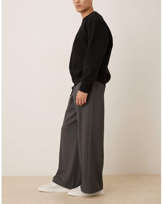 ASOS Black Tailored Loose Leg Trousers for men