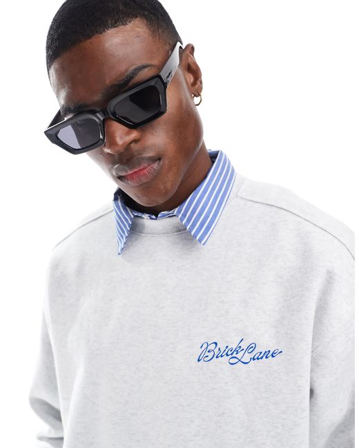 ASOS White Chunky Rectangle Sunglasses for men