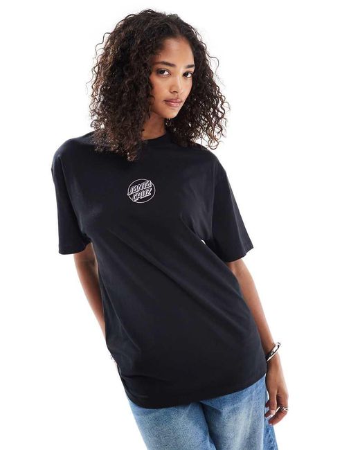Santa Cruz Black Relaxed Back Print Logo T-shirt