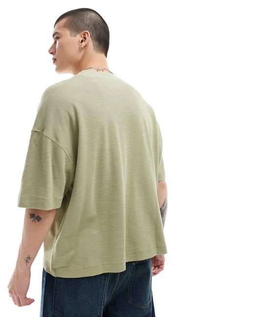 ASOS Green Oversized Heavyweight Textured T-shirt for men
