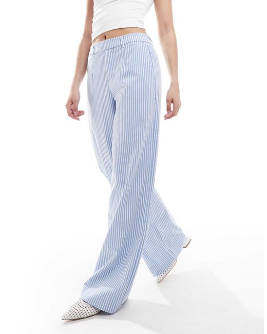 Object Blue Tailored Wide Leg Trousers