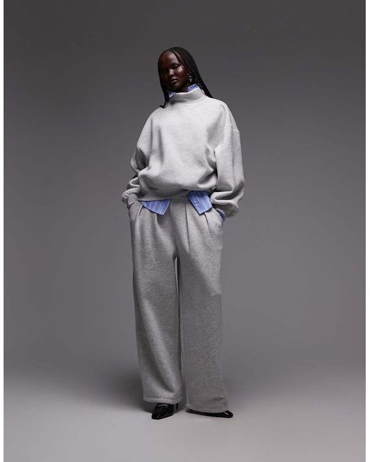 ASOS Gray Funnel Neck Long Sleeve Co-ord Sweatshirt