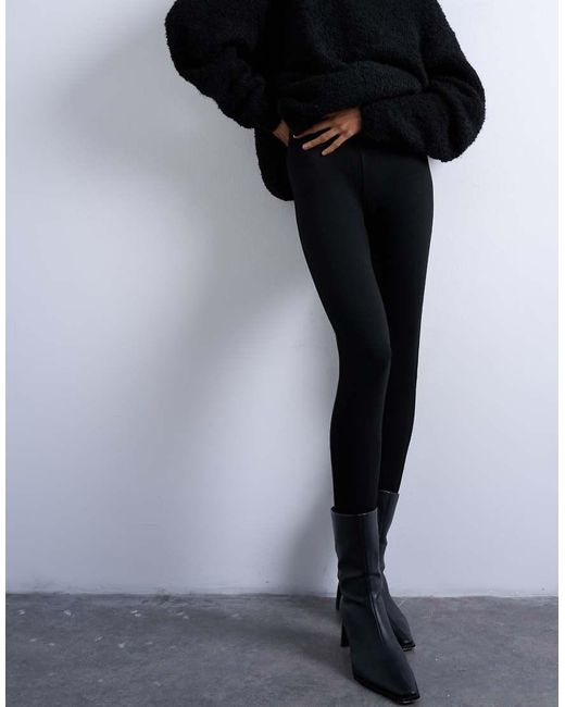 TOPSHOP Black Full Length Heavyweight leggings