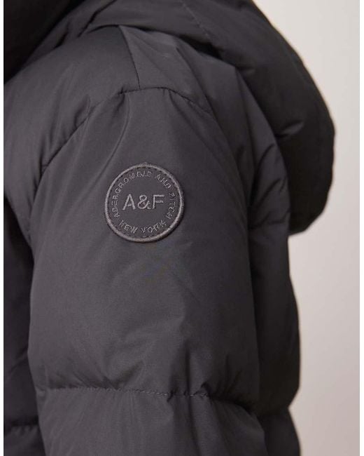 Abercrombie & Fitch Brown Down Filled Heavyweight Mid Length Puffer Jacket