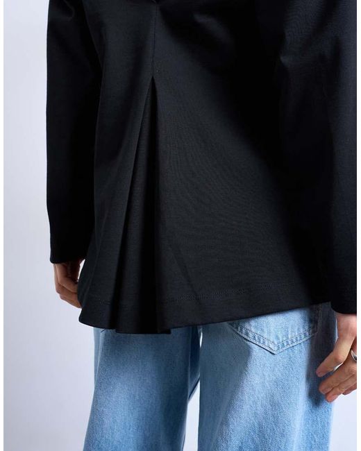 TOPSHOP Blue Cinch Waist Skater Tee