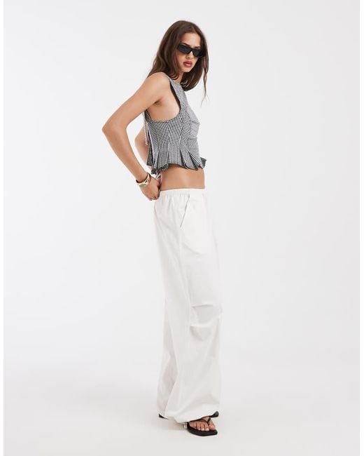 Free People White Sunfaded Cinched Top