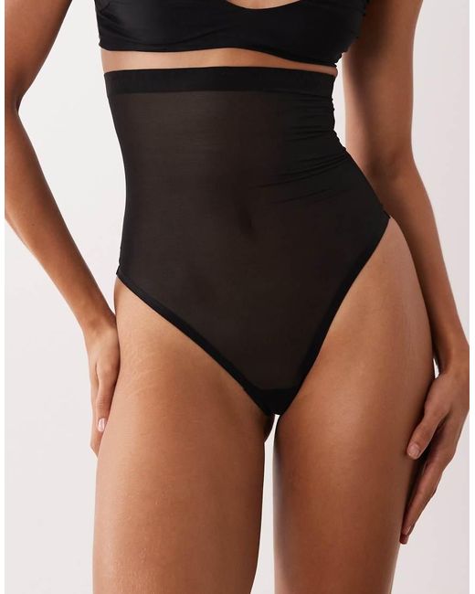 Calvin Klein Black Shapewear Mesh High Waisted Lingerie Thong