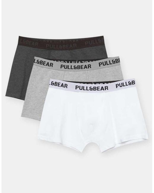 Pull&Bear Set Van 3 Boxershorts in het White voor heren