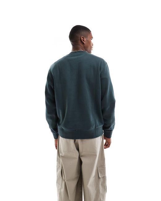 Jack & Jones Blue Oversized 400gsm Heavyweight Crew Neck Sweat for men