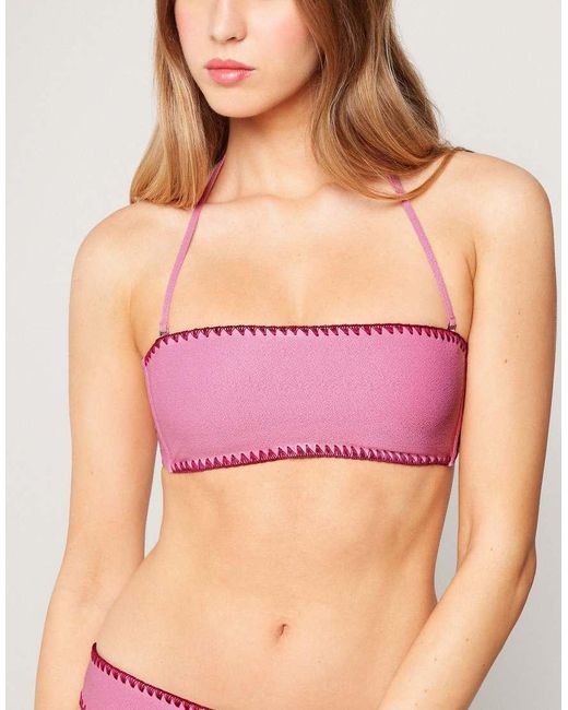 Tezenis Pink Craft Touch Padded Bandeau Bikini Top